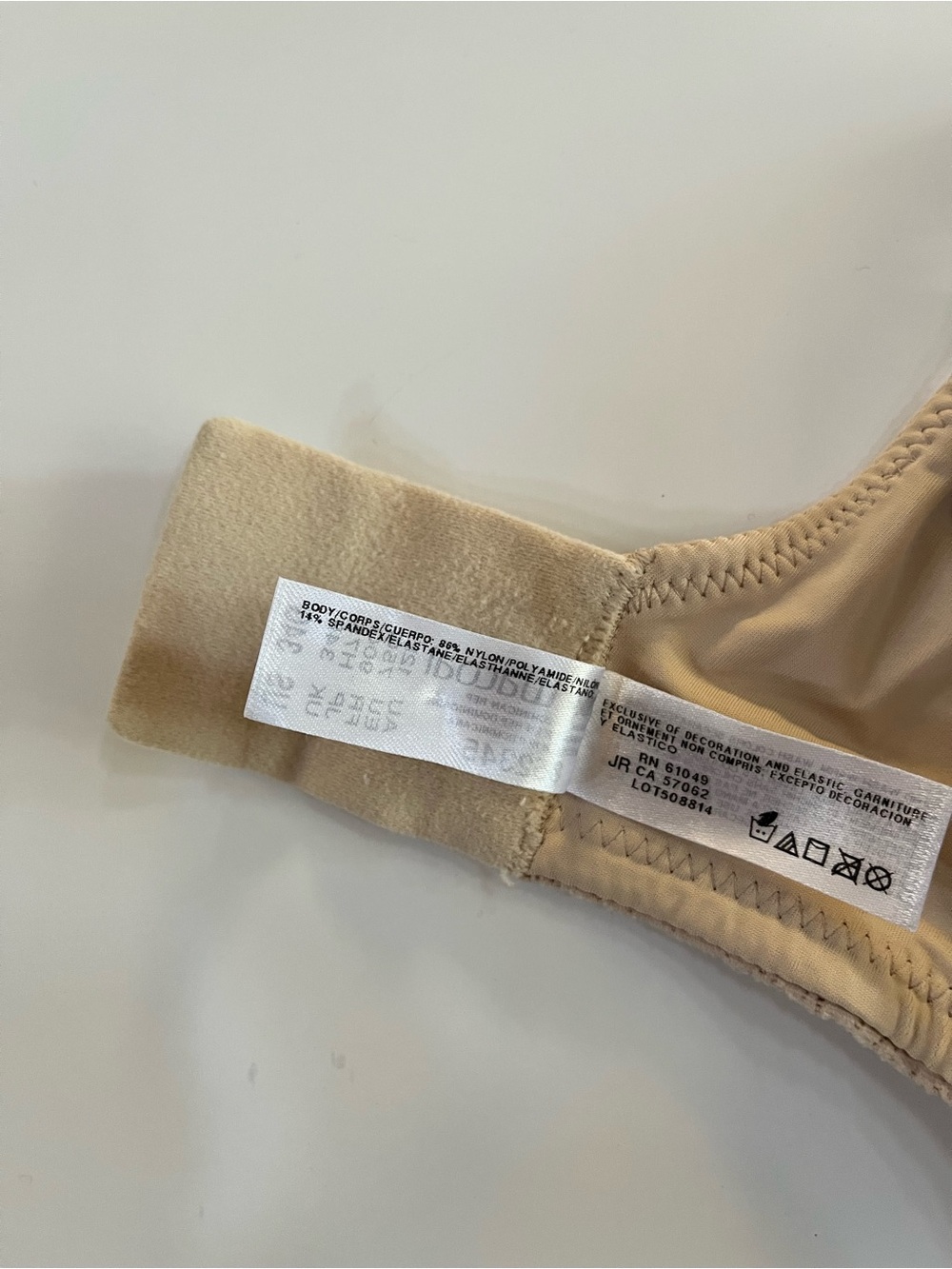 Wacoal Inside Job Beige Sand Lace Wireless Wire Free Comfort Bra size 34G - Picture 8 of 8